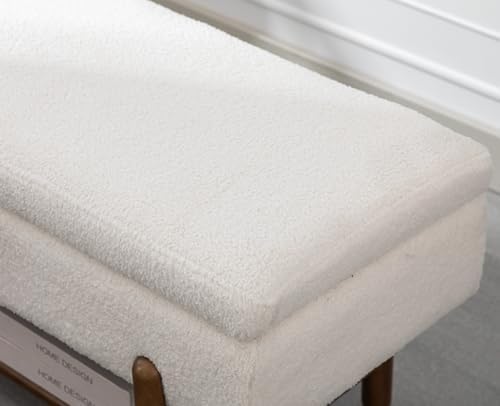 EALSON Modern Storage Bench for Bedroom End of Bed Sherpa Upholstered
