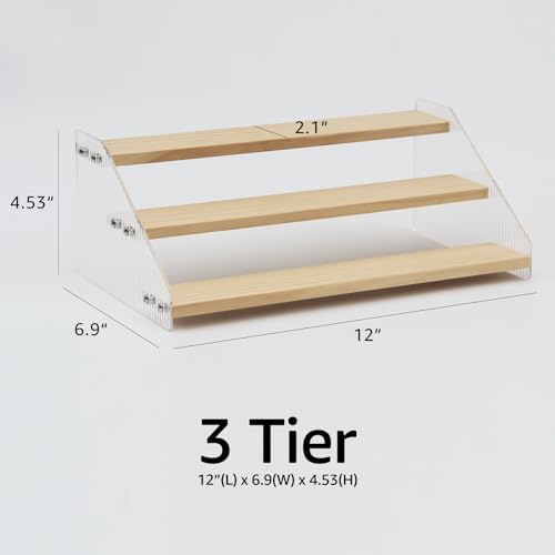 nianfeng Tiered Spice Rack, 3-Tier Spice Pantry Kitchen Cabinet