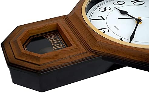 JUSTIME Pendulum Wall Clock with Westminster Chime, 17.5" Large