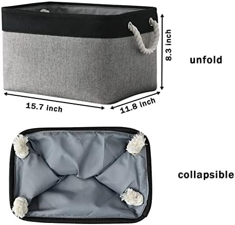Organization and Storage Bins for Shelves - 16x12x8 inch Large 3 Pack