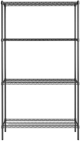 14" x 48" NSF Black Epoxy 4-Shelf Kit - Image 2