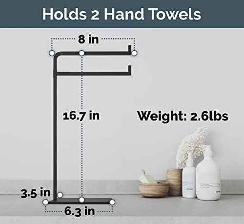 Hand Towel Holder for Bathroom Countertop, 17" Tall, Freestanding, Non-Slip