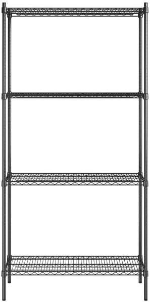 14" x 42" NSF Black Epoxy 4-Shelf Kit - Image 2