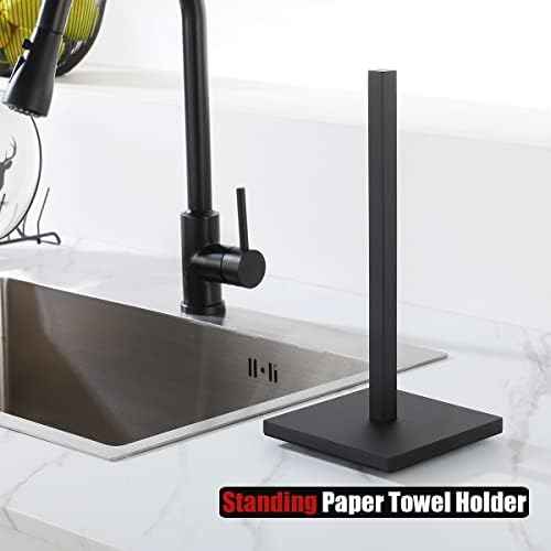 JQK Paper Towel Holder Stand Oil Rubbed Bronze, 304 Stainless Steel Kitchen Free Standing Countertop Paper Towel Dispenser Fits Standard and Jumbo Size, PTH240-ORB