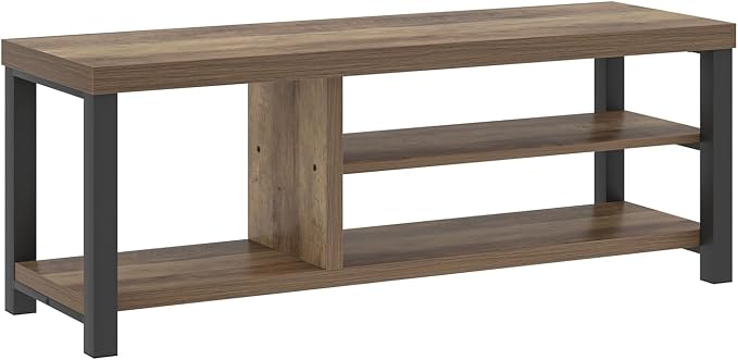 FOLUBAN Shoe Storage Bench, Industrial Entryway Bench, Modern Indoor Wood and - Image 9