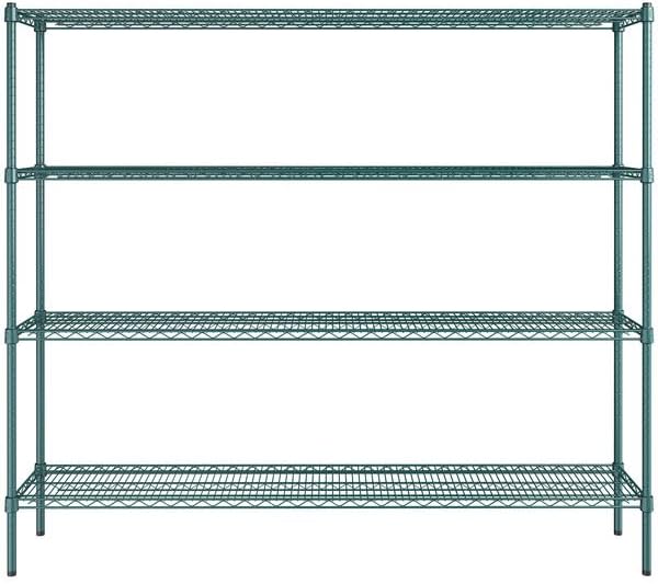 14" x 72" NSF Green Epoxy 4-Shelf Kit - Image 2