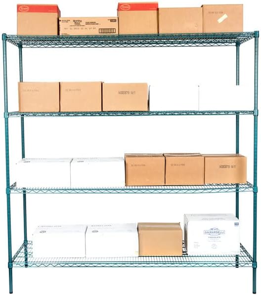 24" x 72" NSF Green Epoxy 4-Shelf Kit - Image 2