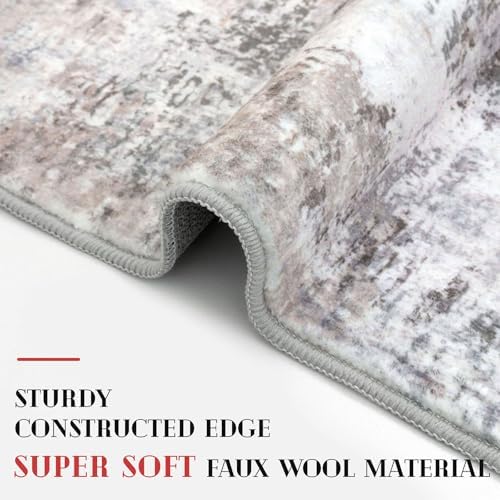 Lansny Modern Abstract Small Area Rug Indoor 3x5 Washable Rug Non-Slip