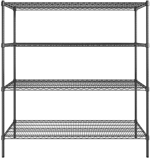 24" x 60" NSF Black Epoxy 4-Shelf Kit - Image 2