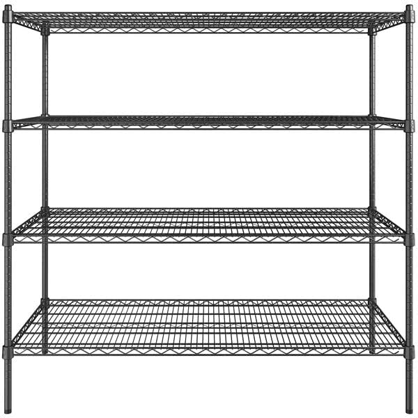 24" x 54" NSF Black Epoxy 4-Shelf Kit - Image 2