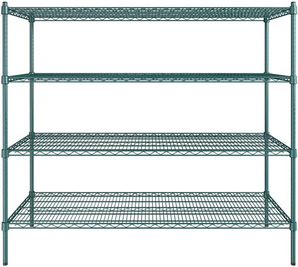 24" x 60" NSF Green Epoxy 4-Shelf Kit - Image 2