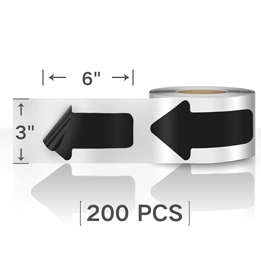 EVQ Arrow Floor Sticker Tape 3"×6" Arrow Floor Marking Sticker Sign 200 PCS - Image 7