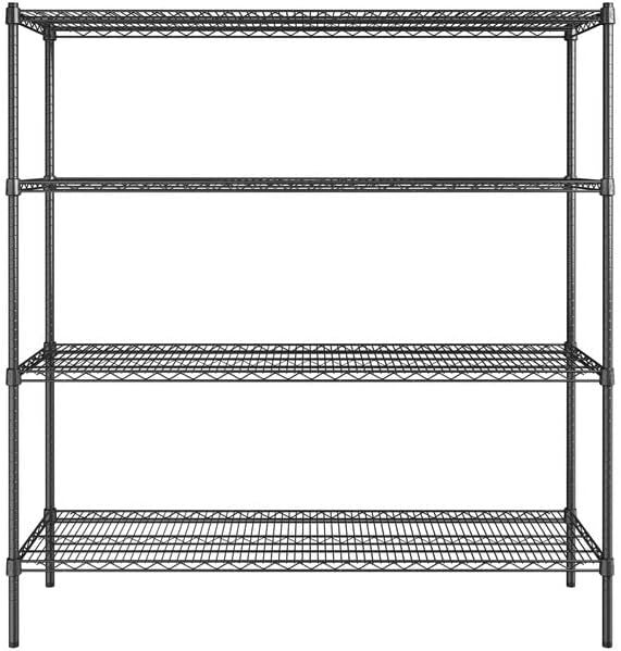 18" x 60" NSF Black Epoxy 4-Shelf Kit - Image 2