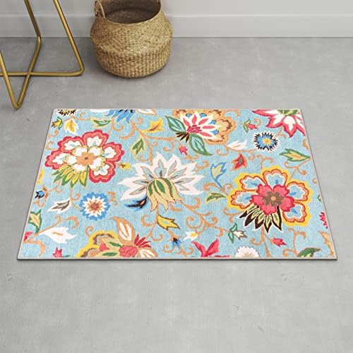 Beeiva Floral 2x3 Small Rugs for Entryway, Non Slip Colorful Door Rugs
