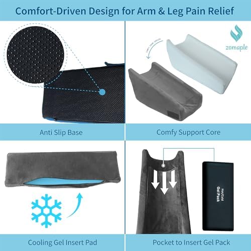 Zomaple 3pc Arm Elevation Pillow with Gel Pack for Wrist & Elbow