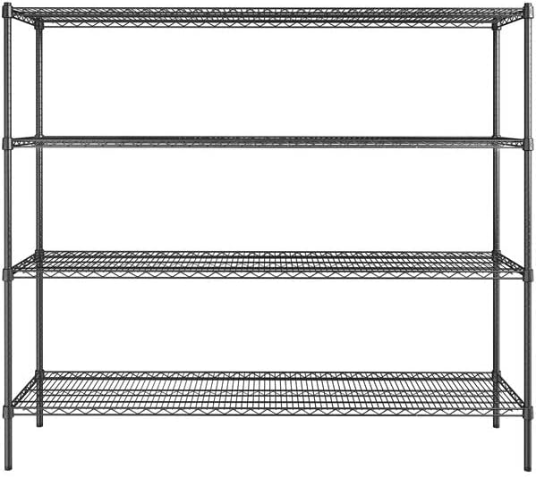 18" x 72" NSF Black Epoxy 4-Shelf Kit - Image 2