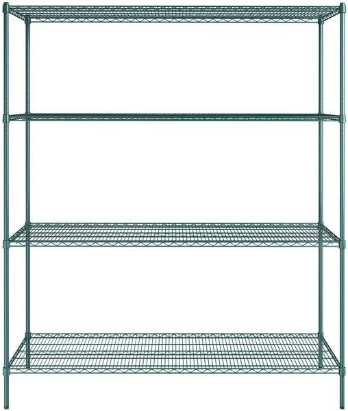 24" x 72" NSF Green Epoxy 4-Shelf Kit - Image 2
