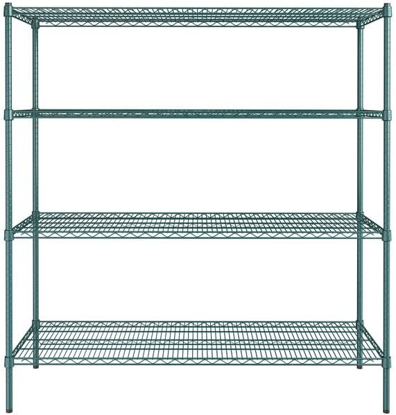21" x 60" NSF Green Epoxy 4-Shelf Kit - Image 2