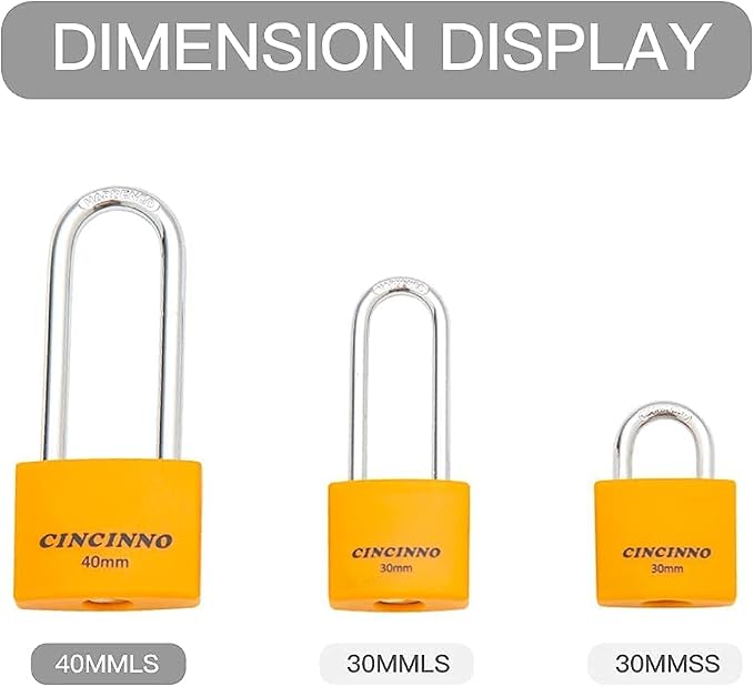Covered Aluminum Key Lock, Extra Long Shackle Pad Lock - Image 8