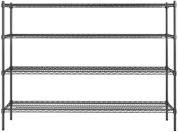14" x 72" NSF Black Epoxy 4-Shelf Kit - Image 2