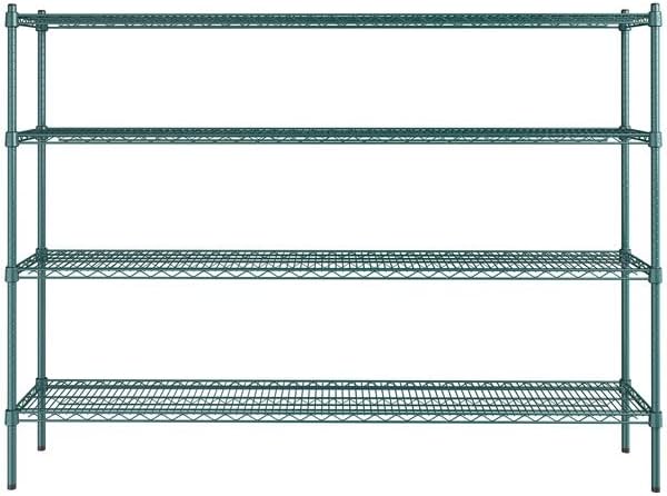 14" x 72" NSF Green Epoxy 4-Shelf Kit - Image 2