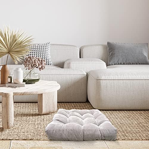 LANITI 24” Inch Extra Large Floor Cushions Tufted Floor Pillow for