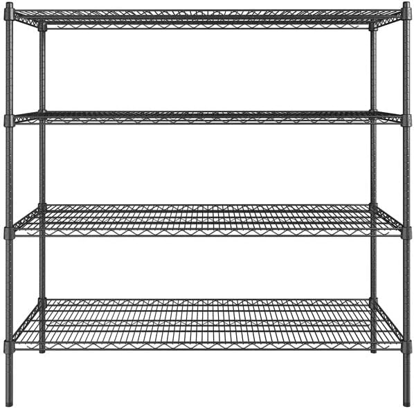 21" x 54" NSF Black Epoxy 4-Shelf Kit - Image 2