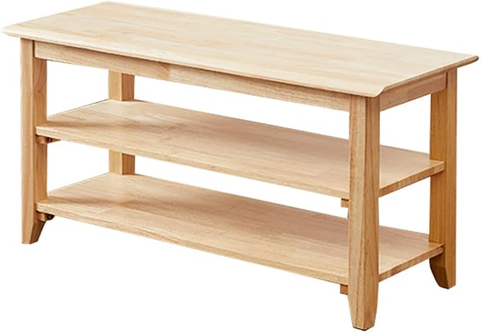 XKZG Storage Bench Wooden Shoe Rack Bench Simple Style Wood Entryway Bench - Image 8