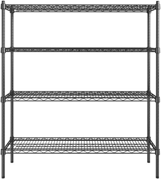 14" x 48" NSF Black Epoxy 4-Shelf Kit - Image 2
