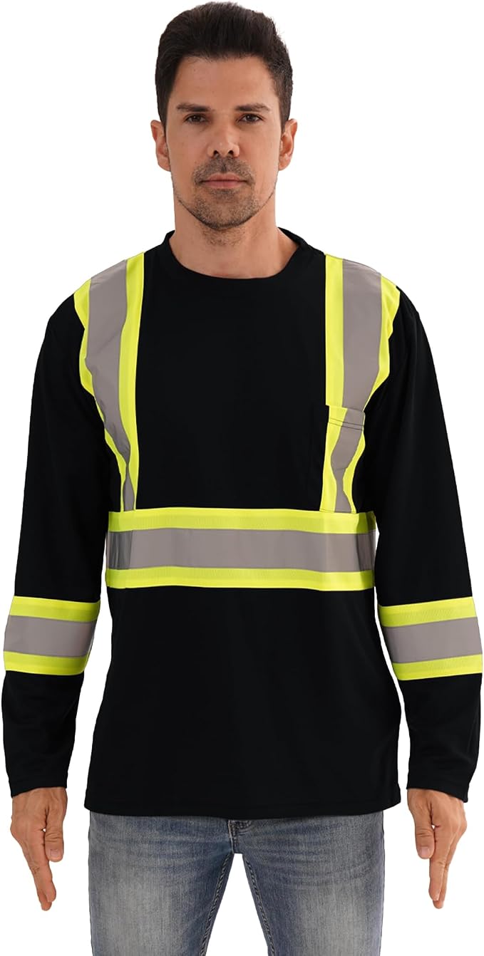 Hi Vis Safety Long Sleeve Shirts,High Visibility Class 3 T Shirts - Image 6