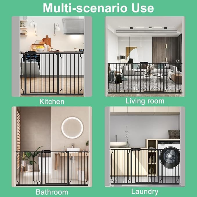 ALLAIBB Extra Wide Pressure Mounted Baby Gate Walk Through Child Kids Safety - Image 5