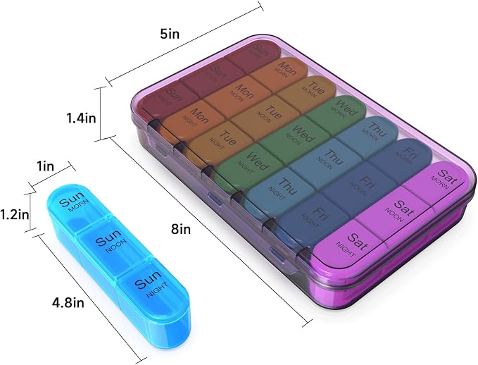 Daviky Weekly Pill Organizer 3 Times a Day, Travel Pill Organizer 3X a Day - Image 9