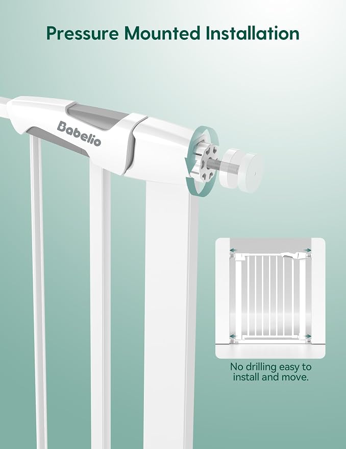 BABELIO 26-28.5 Inch Narrow Easy Install Baby Gate, 30 Inch Tall Auto-Close - Image 8