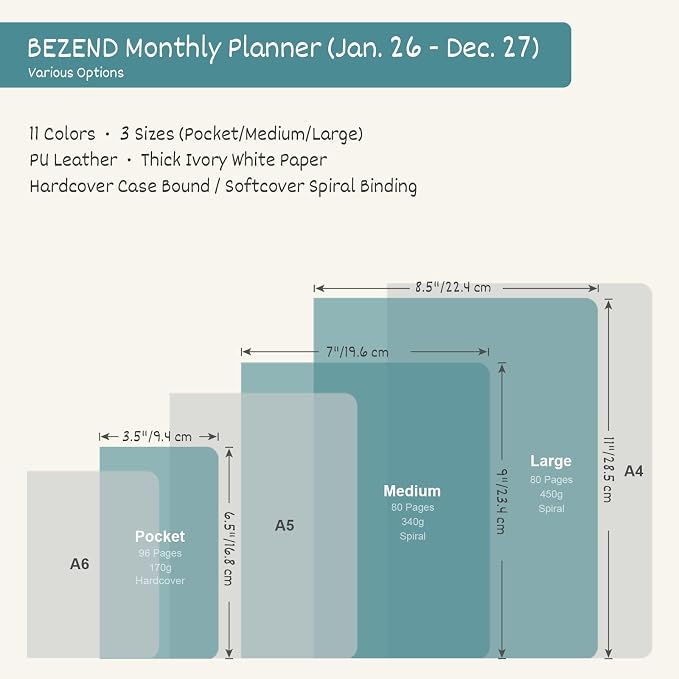 BEZEND Monthly Planner 2026-2027 2 Year Calendar Book - Image 6