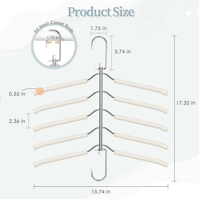 Clothes Hangers Space Saving Shirt Organizer, Non Slip Multi Shirt Hangers - Image 7