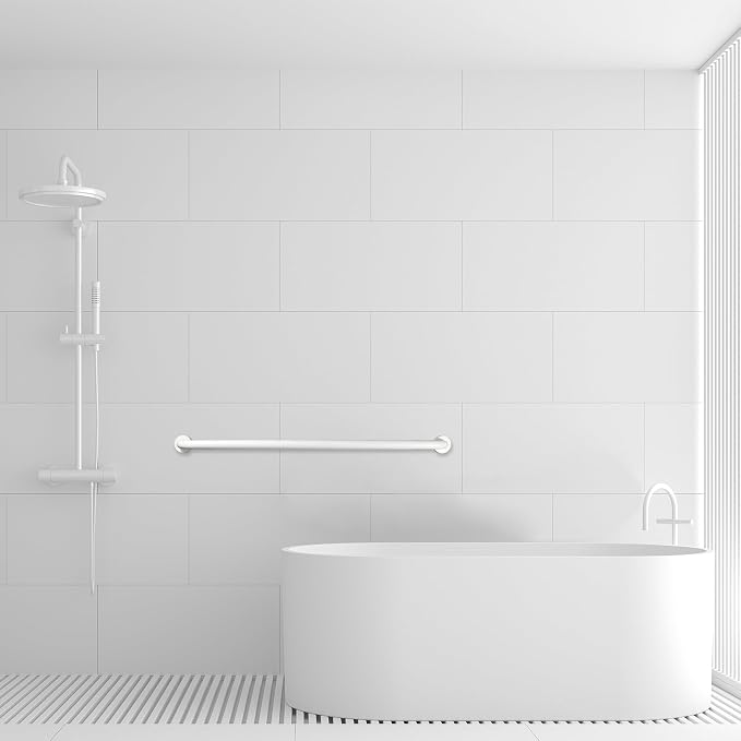 Shower Grab Bar, 2 Pack 39.4 Inch White Bathroom Grab Bar, 1.25" Diameter 304 - Image 7