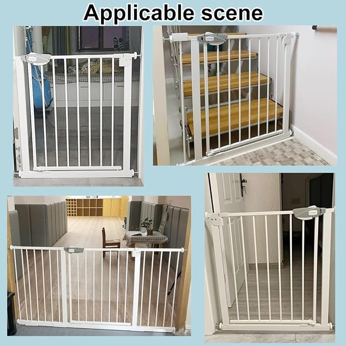 WAOWAO Triple Lock 49.21-66.54" Baby Gate Extra Wide Pressure Mounted Walk - Image 8
