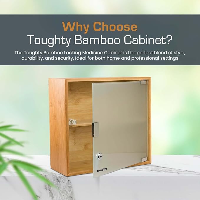 Toughty Bamboo Locking Medicine Cabinet - Image 6