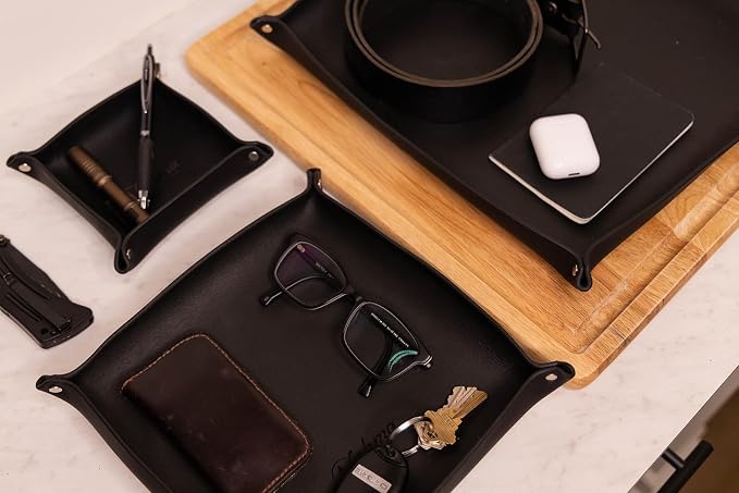 Valet Tray – Full-Grain Leather Catchall Organizer - Image 4