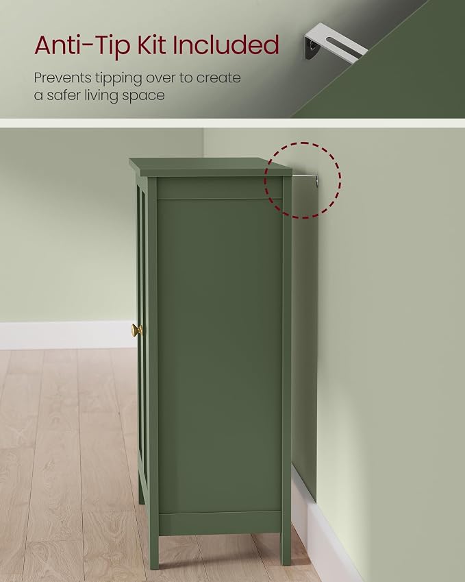 VASAGLE Floor Storage Cabinet, Freestanding Storage Unit - Image 8