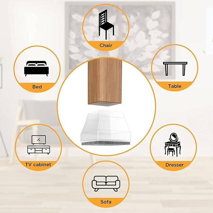 Square Chair Leg Protectors for Hardwood Floors, 1.26-1.57" - Image 7