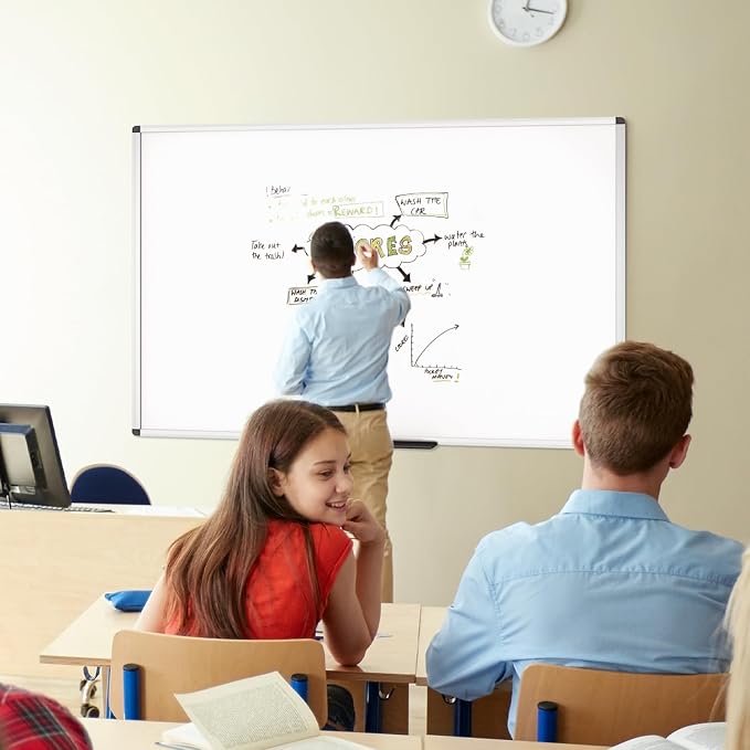VIZ-PRO Dry Erase Board/Whiteboard, 60 x 36 Inches, Wall Mounted Board - Image 6
