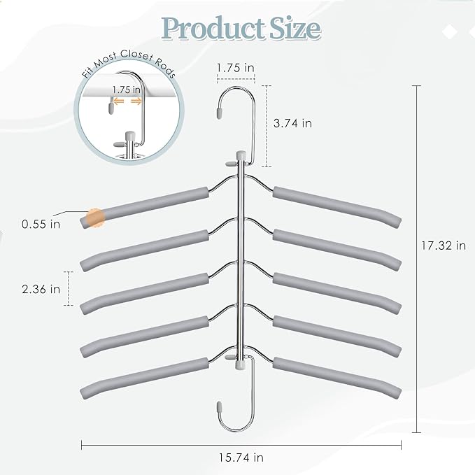 Clothes Hangers Space Saving Shirt Organizer, Non Slip Multi Shirt Hangers - Image 7