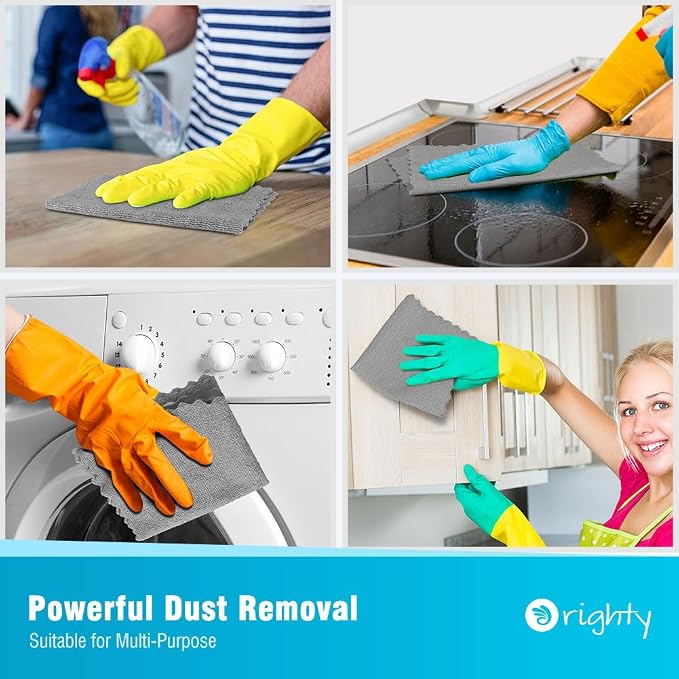 Orighty Grey Microfiber Cleaning Cloth, 150 Pack Highly Absorbent Cleaning - Image 7