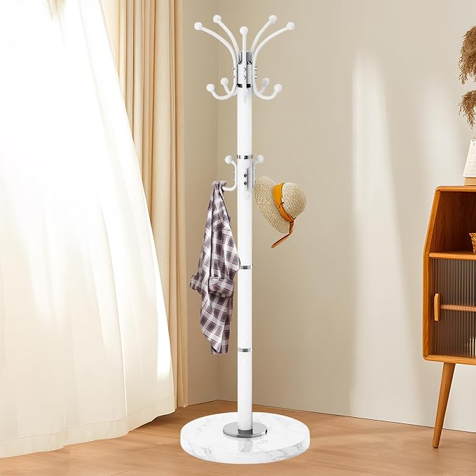Metal Heavy Duty Coat Rack Stand, Modern 360° Roraty Freestanding Coat Rack - Image 8