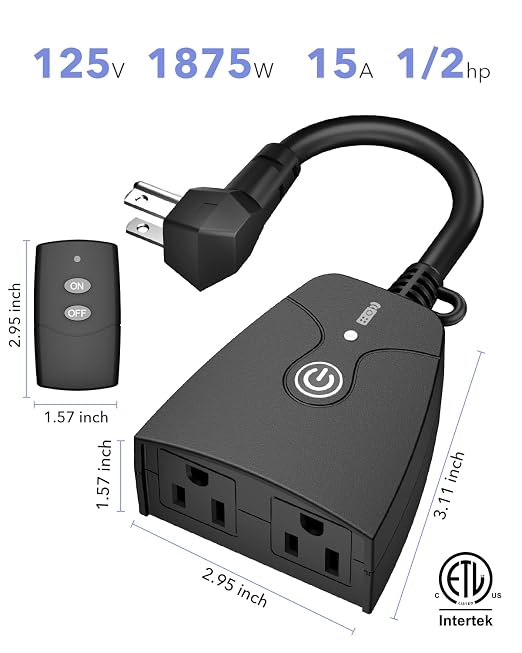 HBN Outdoor Wireless Remote Control Outlet Plug, Weatherproof Heavy Duty Power - Image 8