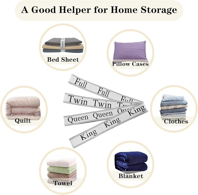 20 Pieces Bed Sheet Organizer Bands, Sheet Organizers and Storage Label Bands - Image 6