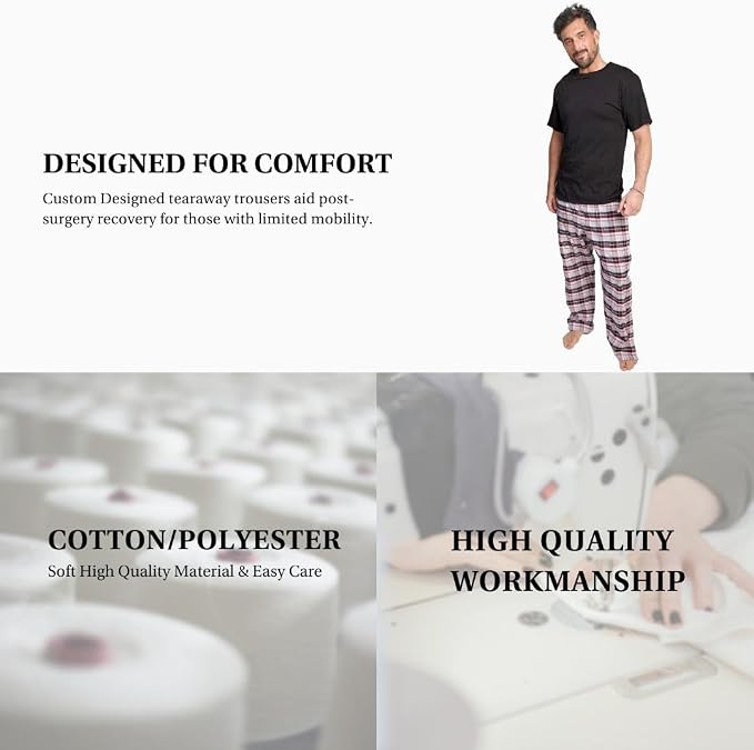 Inspired Comforts Unisex Tearaway Post Surgery Recovery Pajama Pants - Image 6