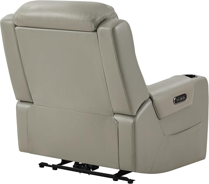 Watson & Whitely Oversized Genuine Leather Power Recliner Chairs - Image 9