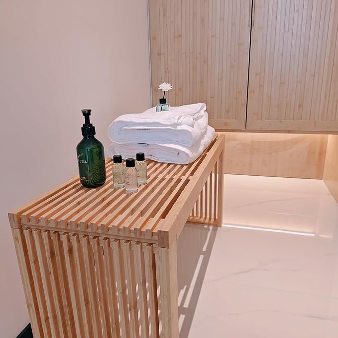 Versatile Wooden Slatted Bench - Image 8